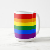 クラシックLGBTQレインボープライド国旗 コーヒーマグカップ (正面右)