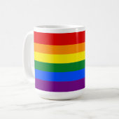 クラシックLGBTQレインボープライド国旗 コーヒーマグカップ (正面左)