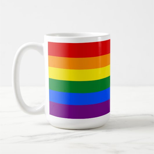 クラシックLGBTQレインボープライド国旗 コーヒーマグカップ (左)