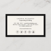 クラシックLuxe BlackとSocial Mediaとのアイボリー 名刺 (裏面)