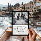 クラシックLuxe Black and Whiteの結婚発表 招待状