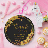 クラシックLuxury Black & 結婚金ゴールド ペーパープレート (パーティー)