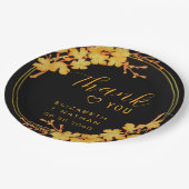 クラシックLuxury Black & 結婚金ゴールド ペーパープレート (アングル)