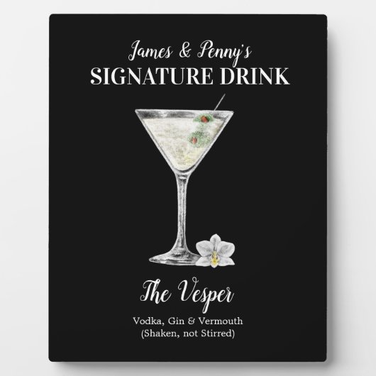 クラシックMartini ・ PERSONALIZE this Signature Drink フォトプラーク (正面)