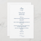 クラシックMenu Card結婚 - (Navy)Menu Card メニュー (正面/裏面)