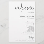 クラシックMinimalist Editableの結婚紙プログラム チラシ (正面)