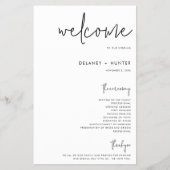 クラシックMinimalist Editableの結婚紙プログラム チラシ (正面)