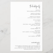 クラシックMinimalist Editableの結婚紙プログラム チラシ (裏面)