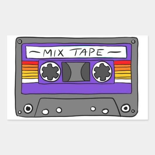 クラシックMixテープステッカー 長方形シール (正面)