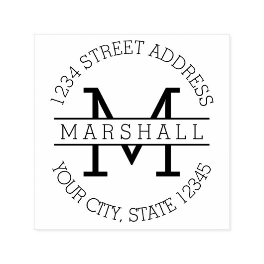 クラシックMonogram Serifの名前と差出人住所 セルフインキングスタンプ (デザイン)