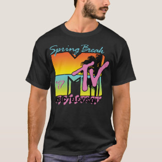 クラシックMTVロゴスプリングブレーク87'長袖T-Sh Tシャツ