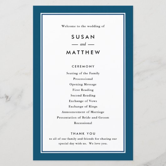 クラシックNavy縁ど Blue、紙プログラム (正面)