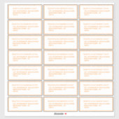 クラシックOrange Guest Mailing Labels 21 Per Sheet シール (シート)