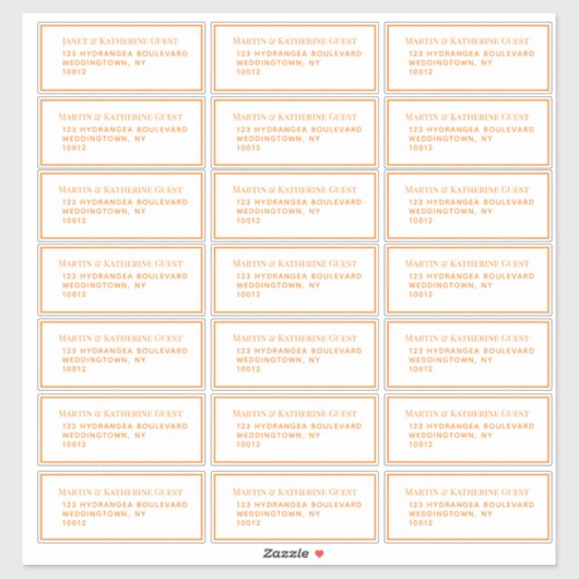 クラシックOrange Guest Mailing Labels 21 Per Sheet シール (シート)