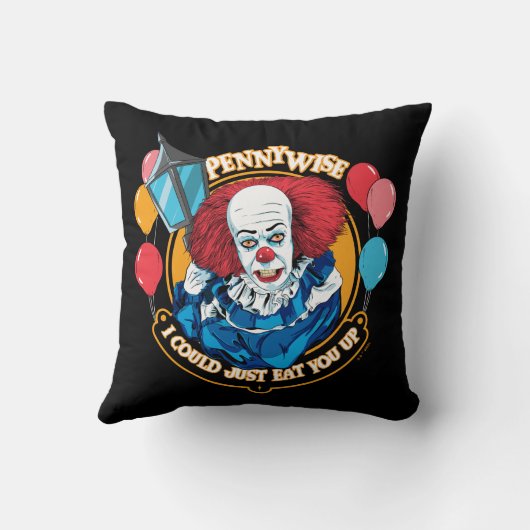 クラシックPennywise – 私はちょうど上に食べ行ける クッション (裏面)