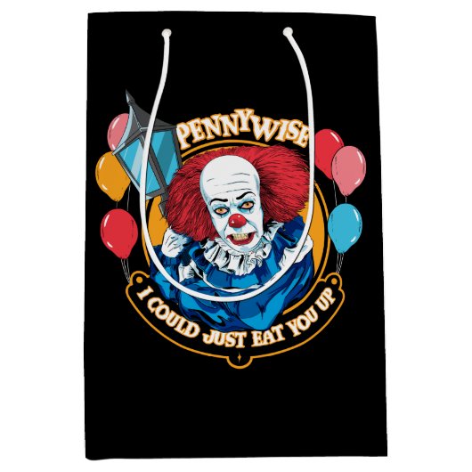 クラシックPennywise – 私はちょうど上に食べ行ける ミディアムペーパーバッグ (正面)