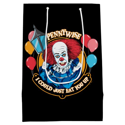 クラシックPennywise – 私はちょうど上に食べ行ける ミディアムペーパーバッグ (裏面)