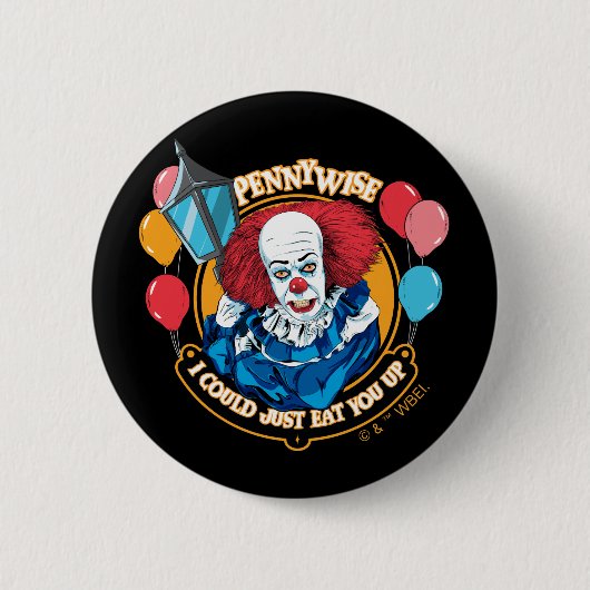 クラシックPennywise – 私はちょうど上に食べ行ける 缶バッジ (正面)