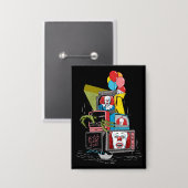 クラシックPennywise TVスタック – 浮動も 缶バッジ (正面/裏面)
