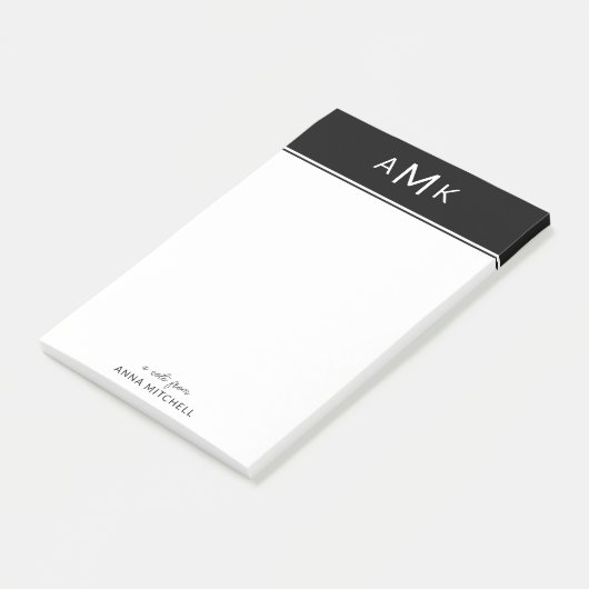 クラシックPersonal Monogram Sticky Notepad ポストイット (アングル)
