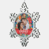 クラシックPHOTOヴィンテージツリーのパーソナライズされた装飾 スノーフレークピューターオーナメント (右)