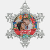 クラシックPHOTOヴィンテージツリーのパーソナライズされた装飾 スノーフレークピューターオーナメント (正面)