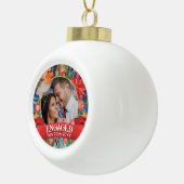 クラシックPHOTOヴィンテージツリーのパーソナライズされた装飾 セラミックボールオーナメント (右)
