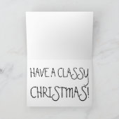 クラシックPINK 1950の車のクリスマスカード シーズンカード (内部)