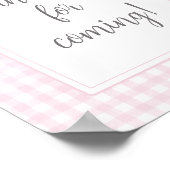 クラシックPink Gingham Thank 来 for ポスター (角)