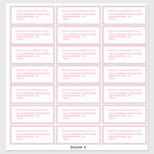 クラシックPink Guest Mailing Labels 21 Per Sheet シール (シート)