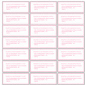 クラシックPink Guest Mailing Labels 21 Per Sheet シール (正面)