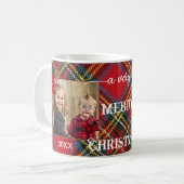 クラシックPlaid Christmas Keepsake Photo Mag コーヒーマグカップ (正面左)