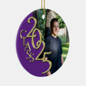 クラシックPurple金ゴールド2025年大学院写真 セラミックオーナメント (右)
