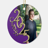 クラシックPurple金ゴールド2025年大学院写真 セラミックオーナメント (左)