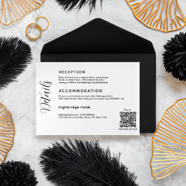 クラシックQRコードの結婚詳細エンクロージャカード エンクロージャーカード