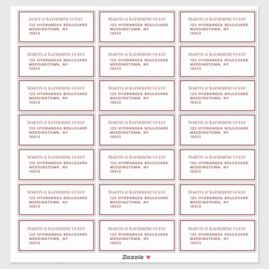 クラシックRed Guest Mailing Labels 21 Per Sheet シール (シート)