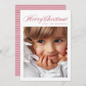 クラシックRed Merry Christmasの写伝統的真 シーズンカード (正面/裏面)