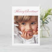 クラシックRed Merry Christmasの写伝統的真 シーズンカード (スタンド正面)