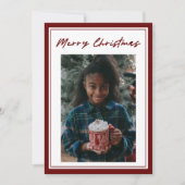 クラシックRed Script 2フォトクリスマスカード (正面)