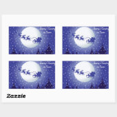 クラシックRound Christmas Sticker/Santa A Sleigh 長方形シール (シート)