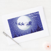 クラシックRound Christmas Sticker/Santa A Sleigh 長方形シール (封筒)