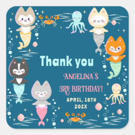 クラシックRound Stickers誕生日パーティー。 スクエアシール