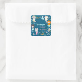 クラシックRound Stickers誕生日パーティー。 スクエアシール