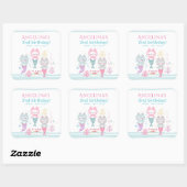 クラシックRound Stickers誕生日パーティー。 スクエアシール (シート)