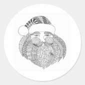 クラシックRound Stickers - Doodle Santa ラウンドシール (正面)