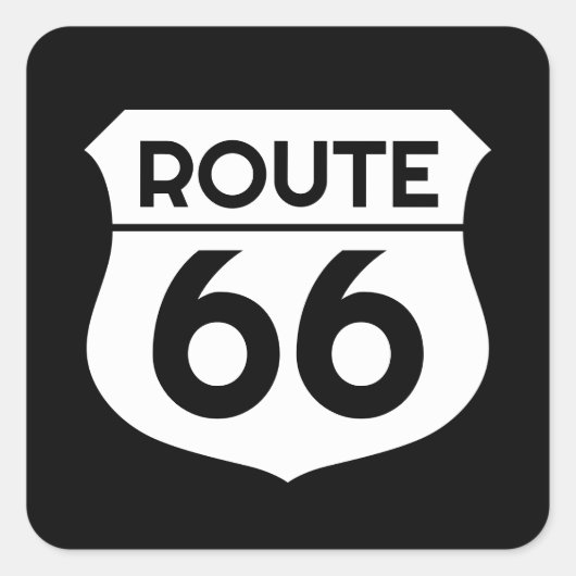 クラシックRoute 66 highwayロゴの標識シール スクエアシール (正面)