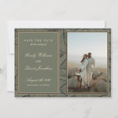 クラシックSageフローラエレガントヴィンテージ写真 招待状 (正面)