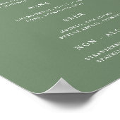 クラシックSage Greenの結婚バー ポスター (角)