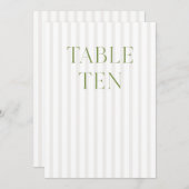 クラシックSage Green & Beigeの10結婚テーブル番号 招待状 (正面/裏面)