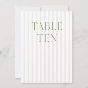 クラシックSage Green & Beigeの10結婚テーブル番号 招待状